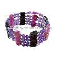 Magnetic Purple Heart wrap Bracelets & Necklace 36"